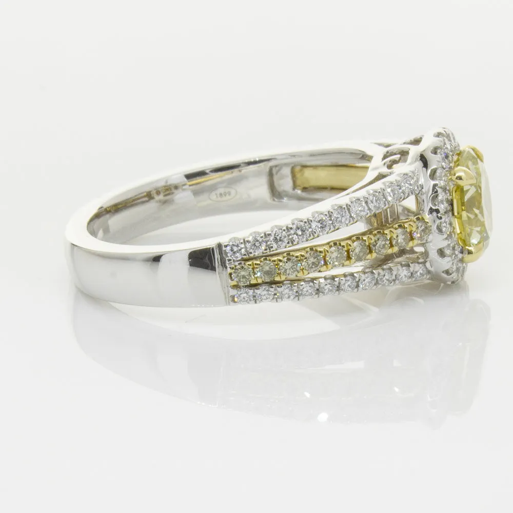 18ct White Gold 1.01ct Fancy Yellow Diamond Ring