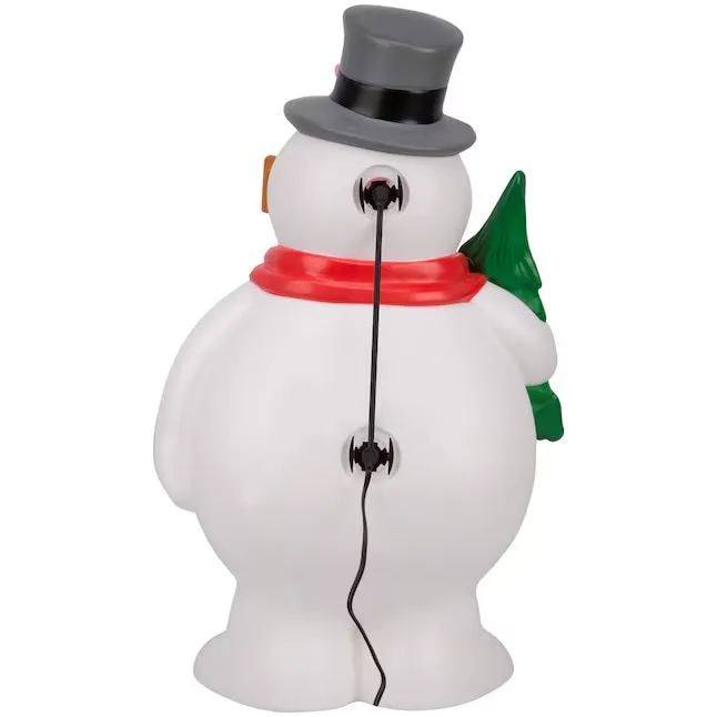 2' Frosty the Snowman Holding a Tree Blow Mold Decoration