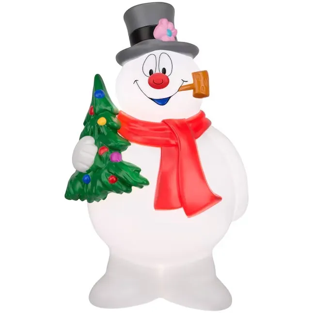 2' Frosty the Snowman Holding a Tree Blow Mold Decoration