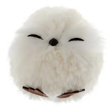 3.15" Fluffy White Owl Ornament