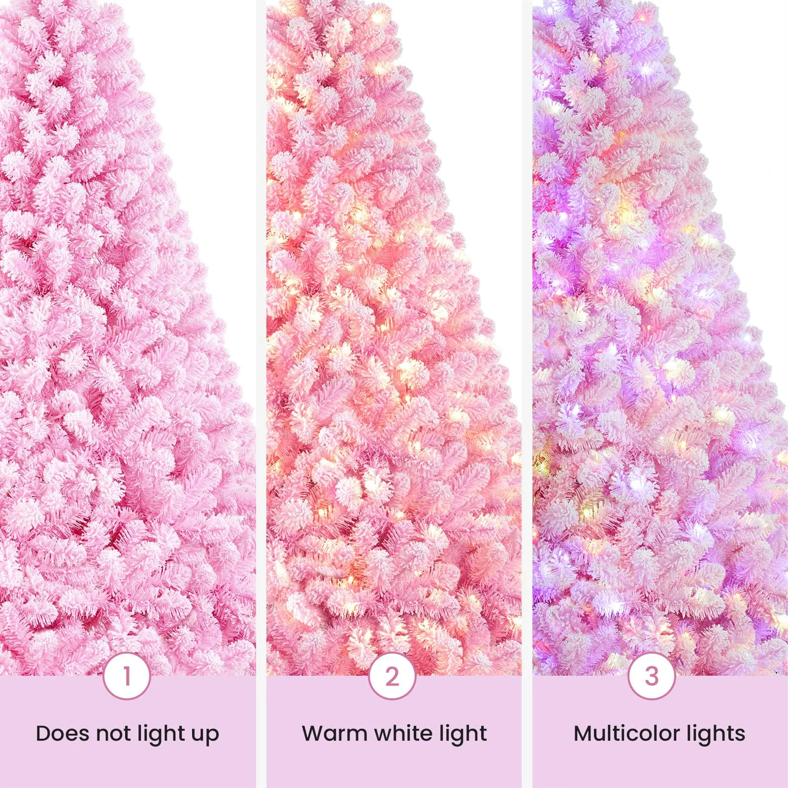 4ft Prelit Multi-Color RGB Lights Snow Flocked Artificial Holiday Christmas Tree with Remote