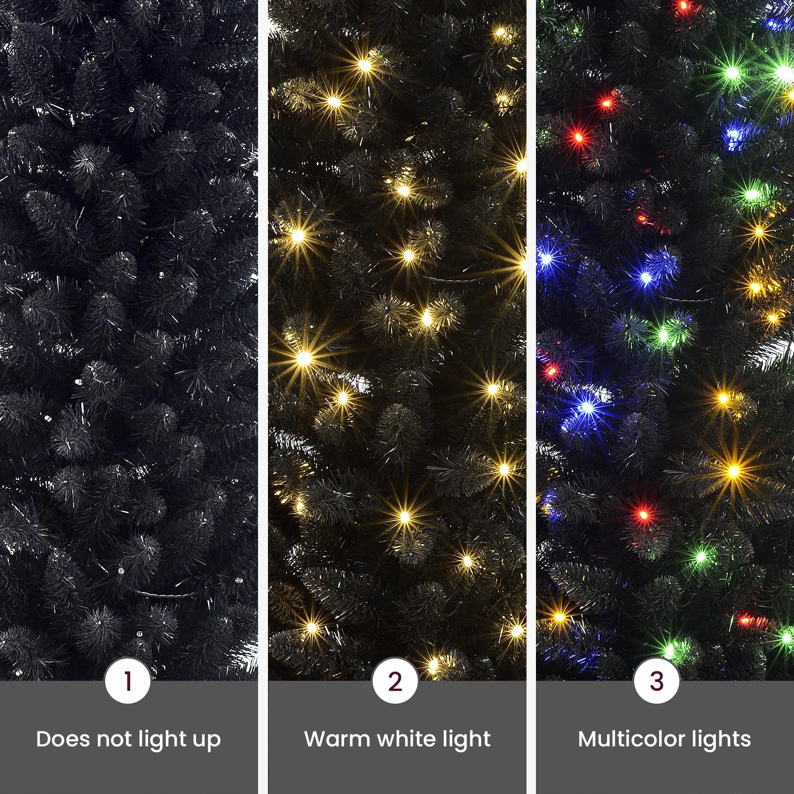 4ft Premium Prelit Warm White & Multi-Color Lights Artificial Hinged Slim Pencil Christmas Tree with Remote Control