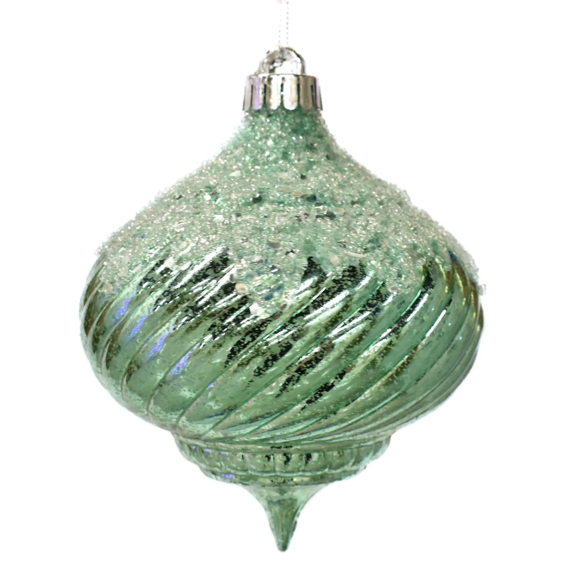 5” Onion Shape Classic Ornament in Aqua | XJB