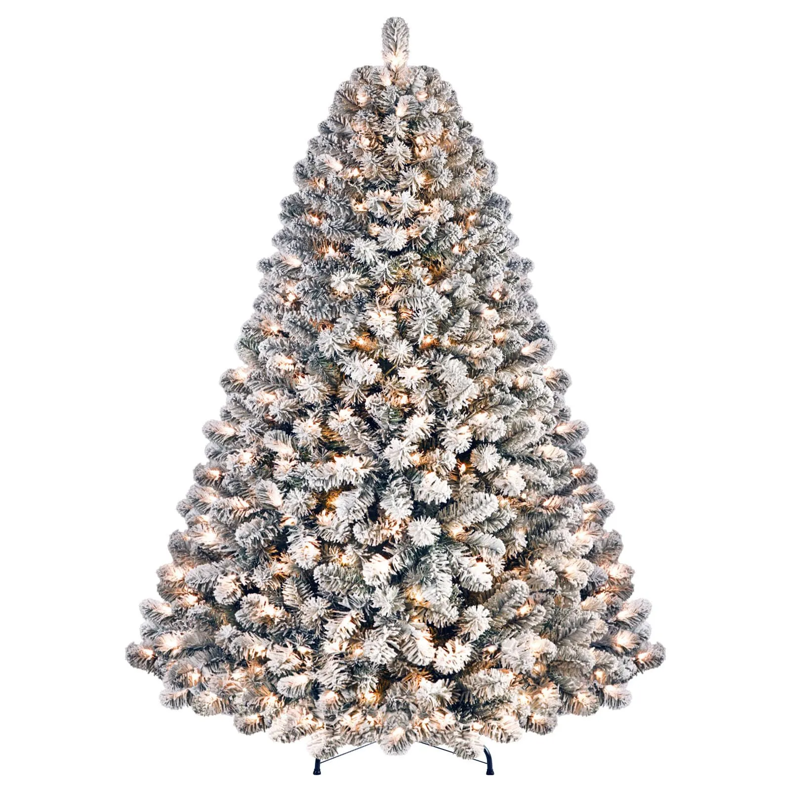 5ft Prelit Warm White Lights Snow Flocked Artificial Holiday Christmas Tree