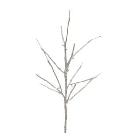 80 Cm Led Silver Glitter Branch Spray