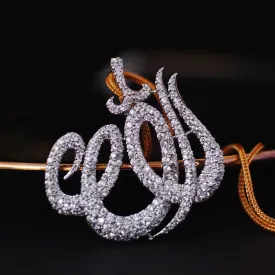 Allah Name Pendant with Zircons