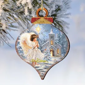 Angel at the Chapel Wooden Ornaments by Gelsinger - Nativity Holiday Decor - 8031121-1606