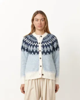 Ashwood Fair Isle Cardigan Frosty Blue Combo