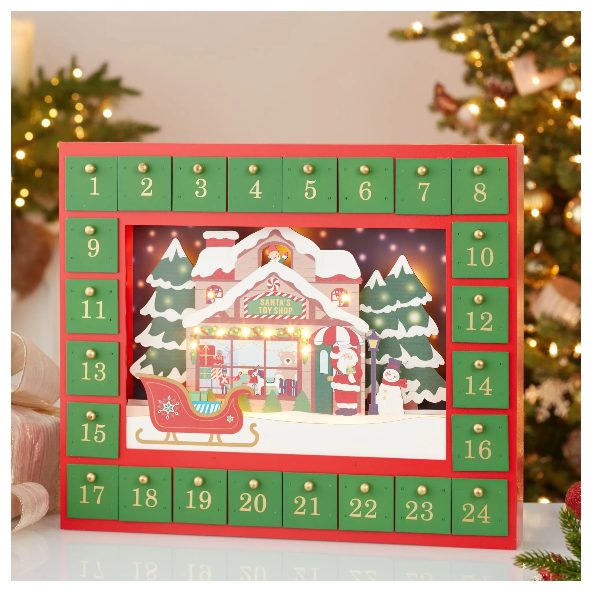 Battery Operated Santa Toy Shop Advent Calendar