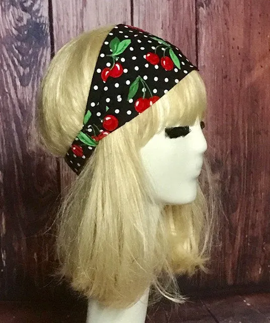 Cherry Print Cotton Headband