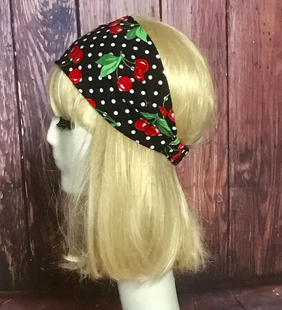 Cherry Print Cotton Headband