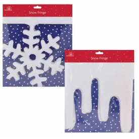 Christmas Decoration Snow Fringe - Assorted Festive Holiday Decor Winter Party Supplies Indoor Outdoor