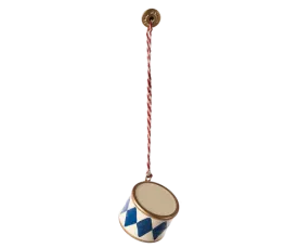 Christmas Ornament - Metal - Small Drum - Dark Blue