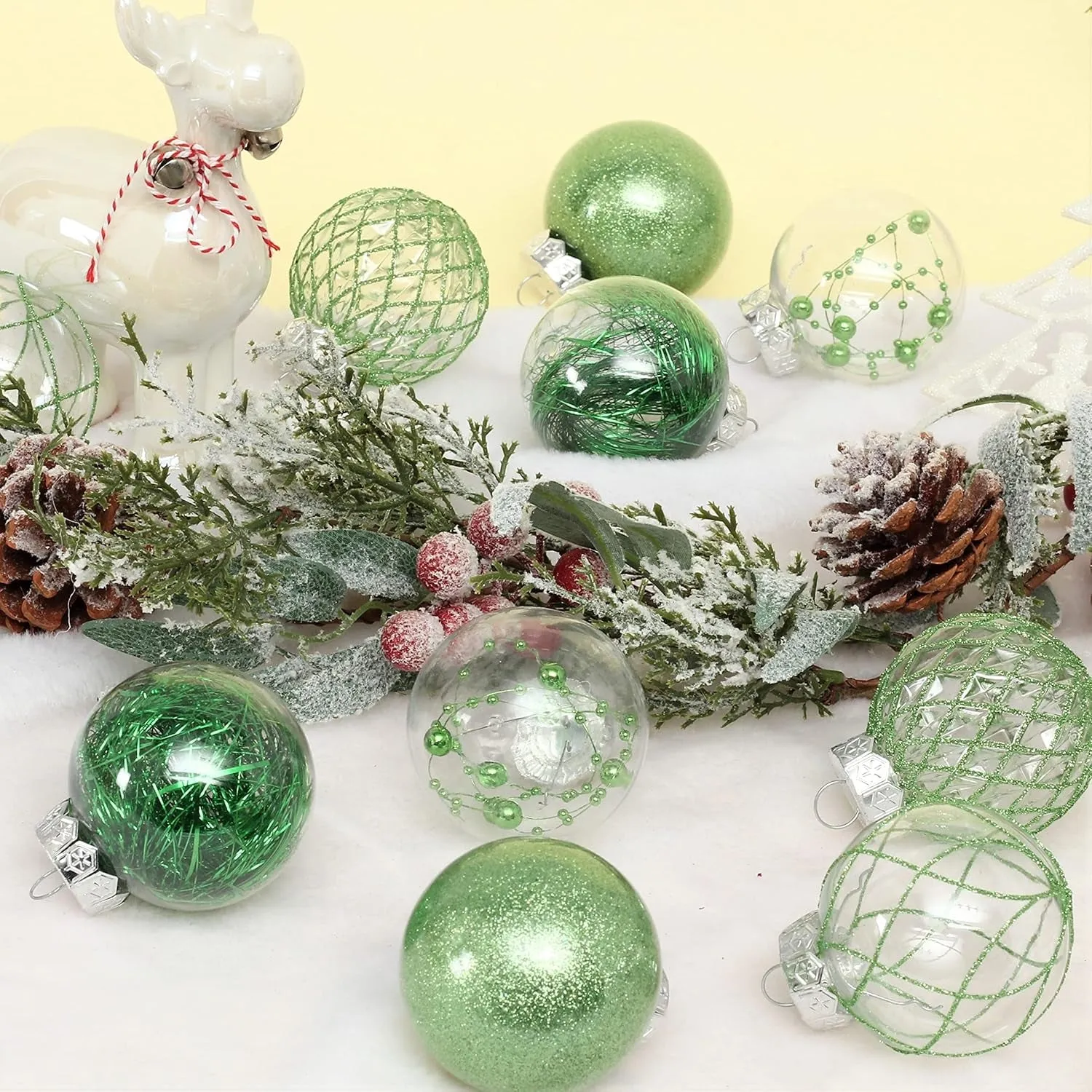 Clear Christmas Ball Ornaments, 30Ct Shatterproof