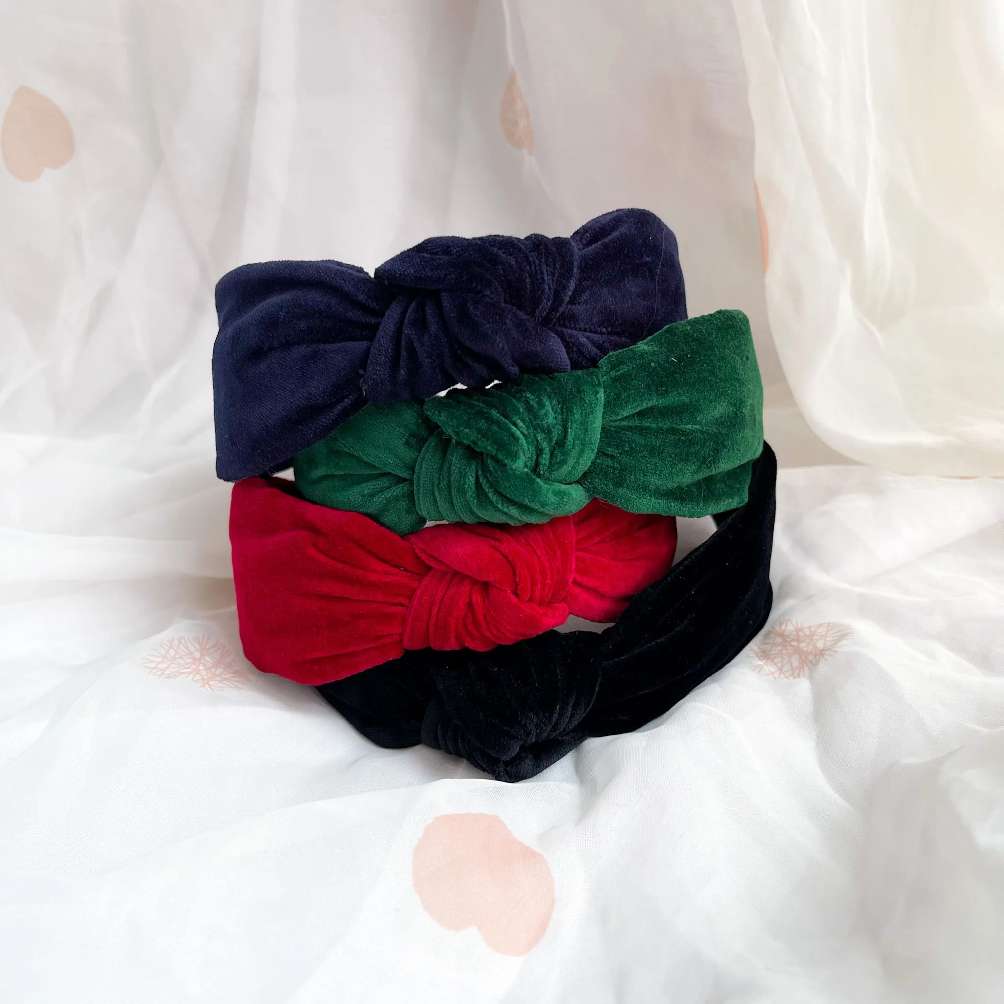 Dark Green Velvet Knot Headband