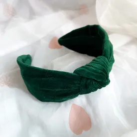 Dark Green Velvet Knot Headband