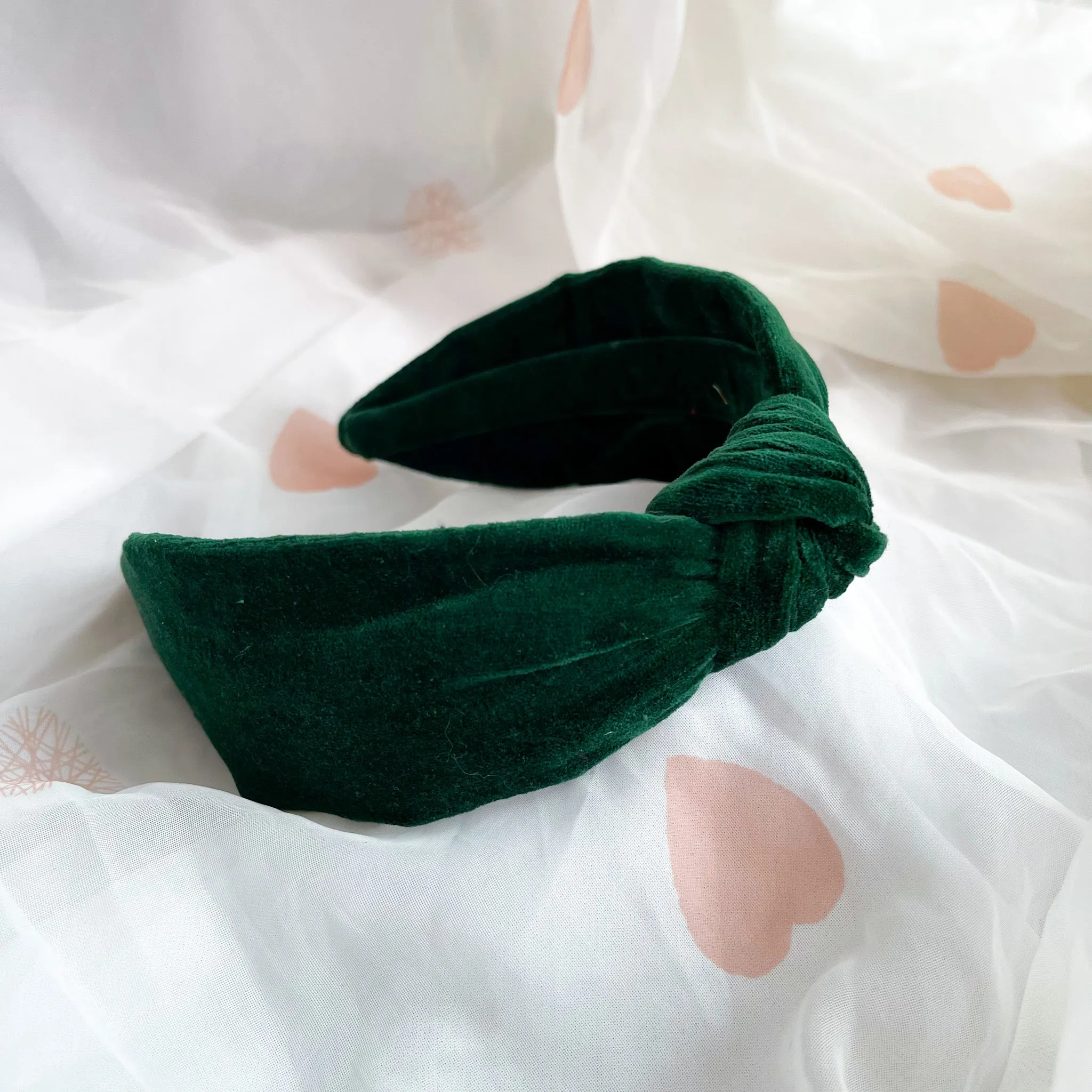 Dark Green Velvet Knot Headband