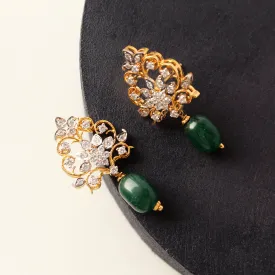 Earrings in Jade and Zircons