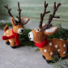 Felt Reindeer with Red Scarf