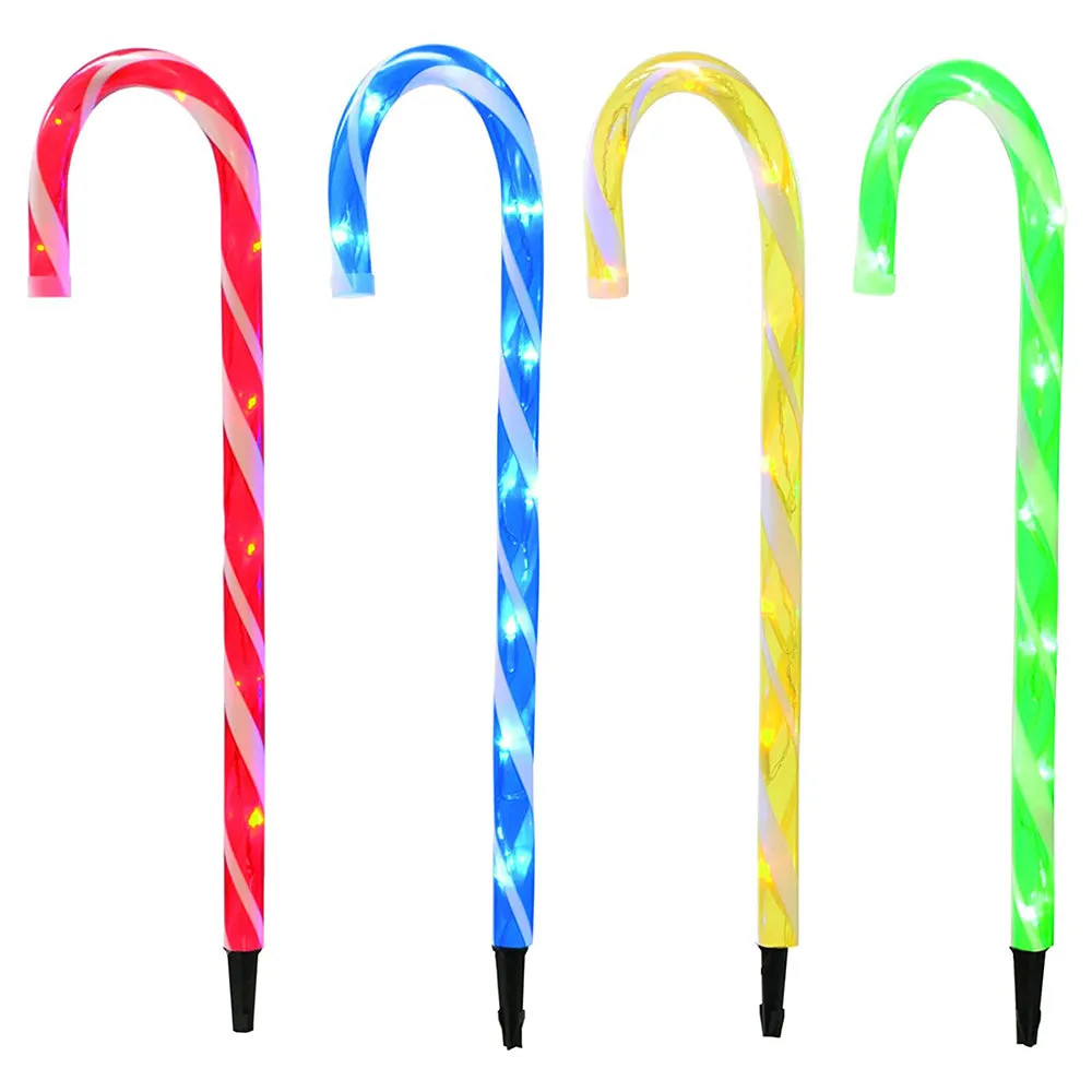 Festive Candy Cane Stake Lights