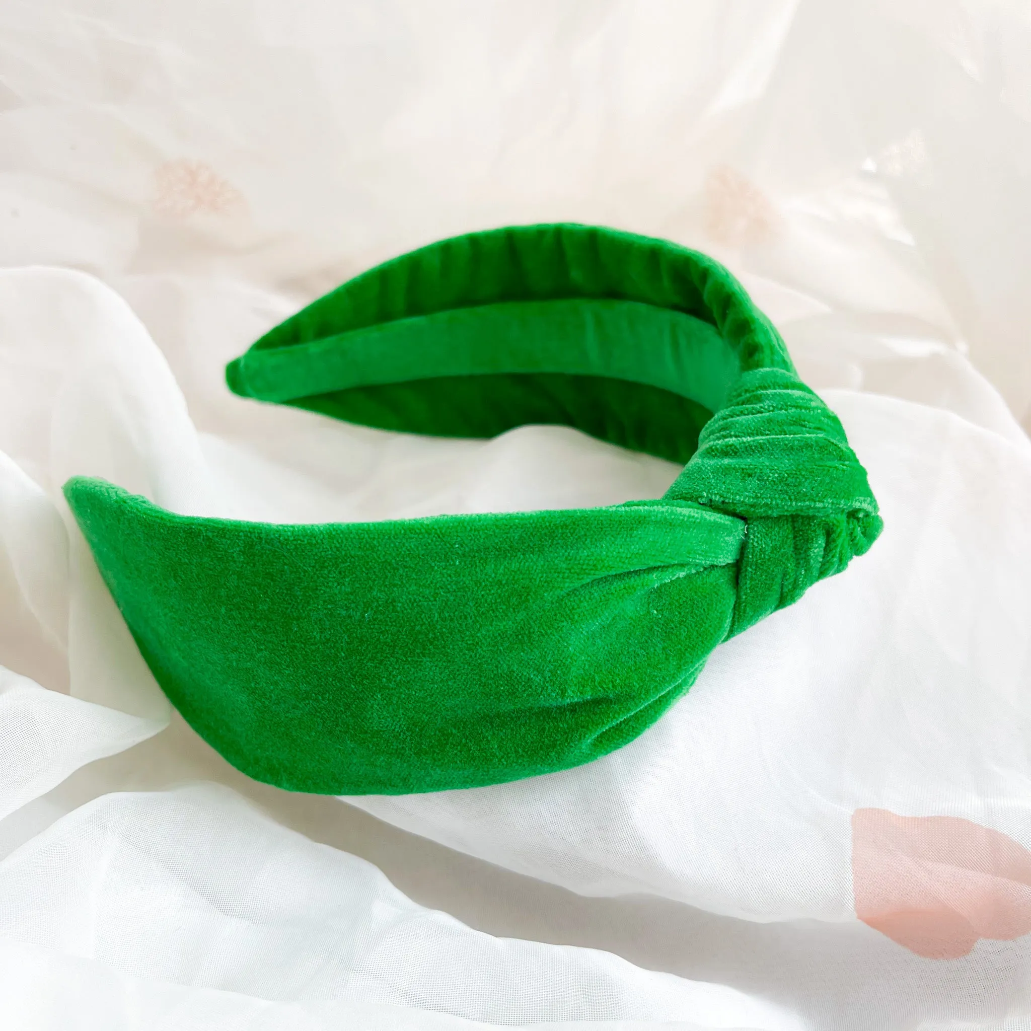 Green Velvet Knot Headband