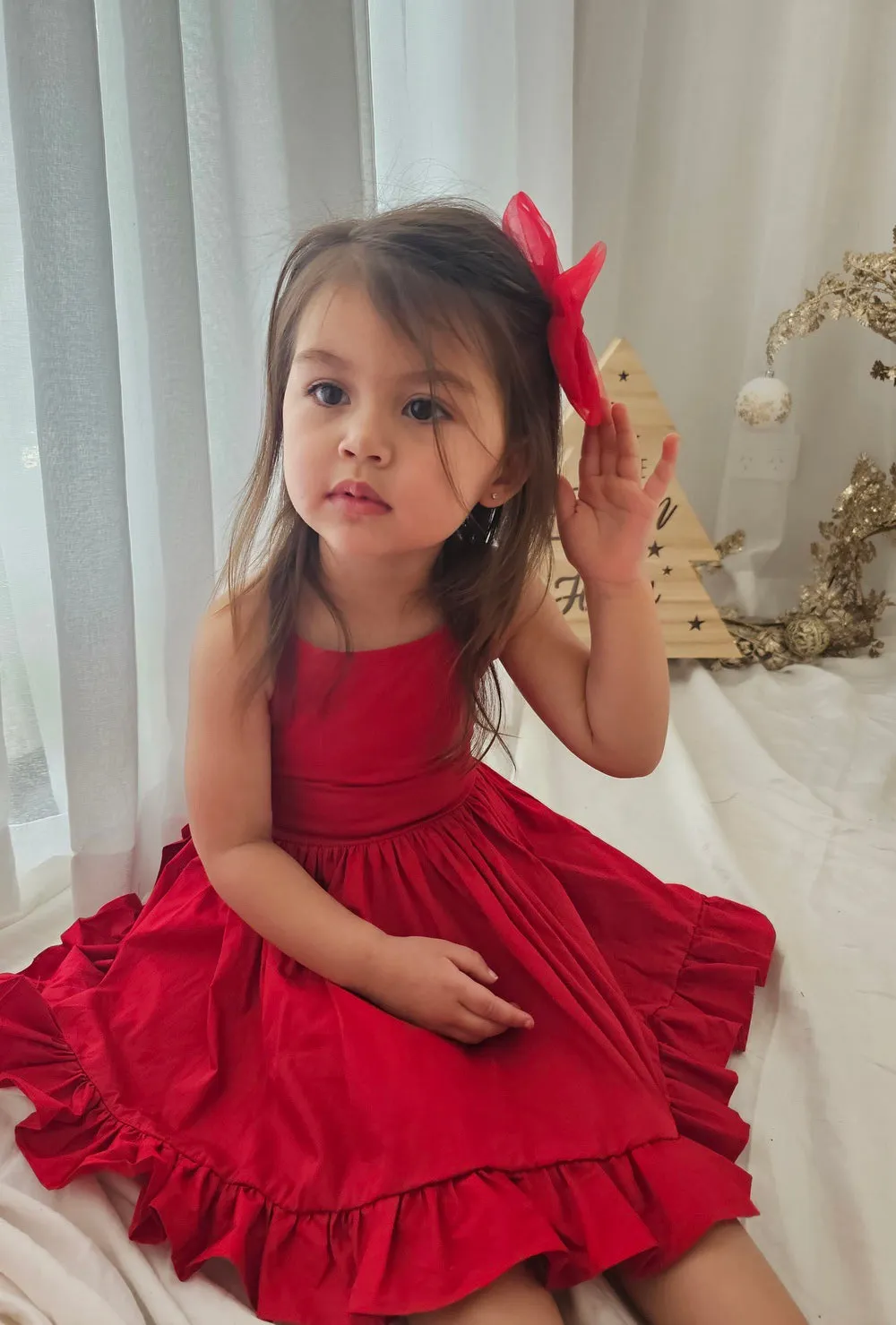 Holly Girls Red Christmas Dress