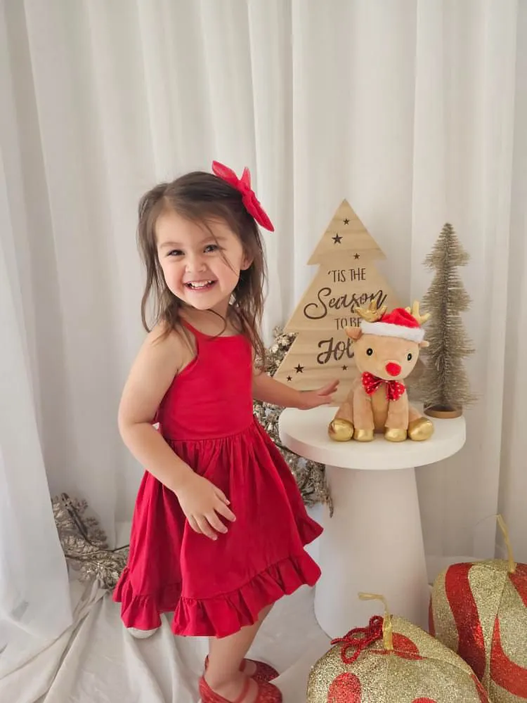 Holly Girls Red Christmas Dress