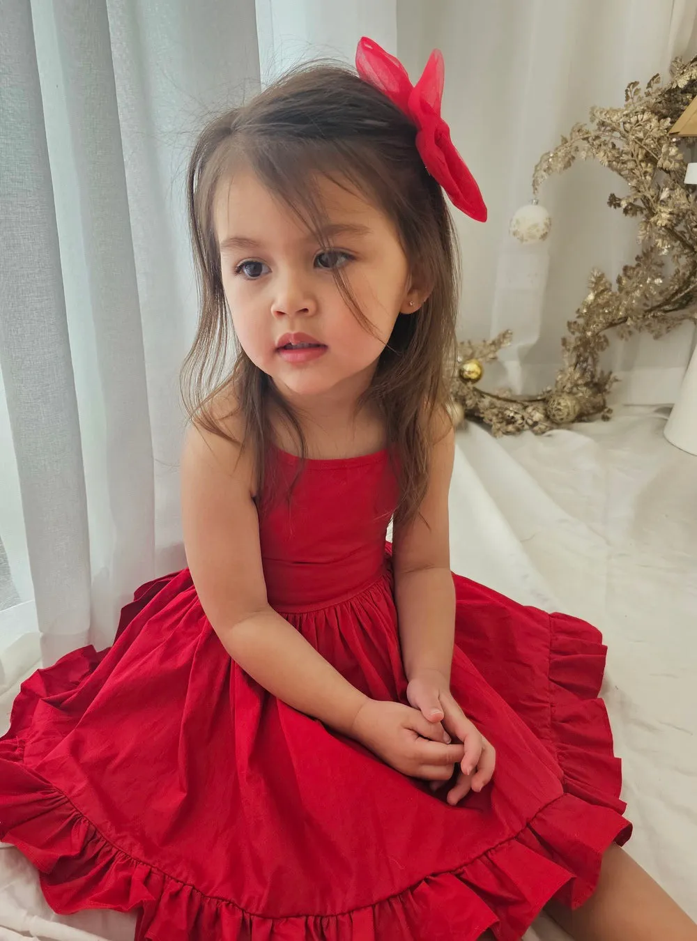 Holly Girls Red Christmas Dress