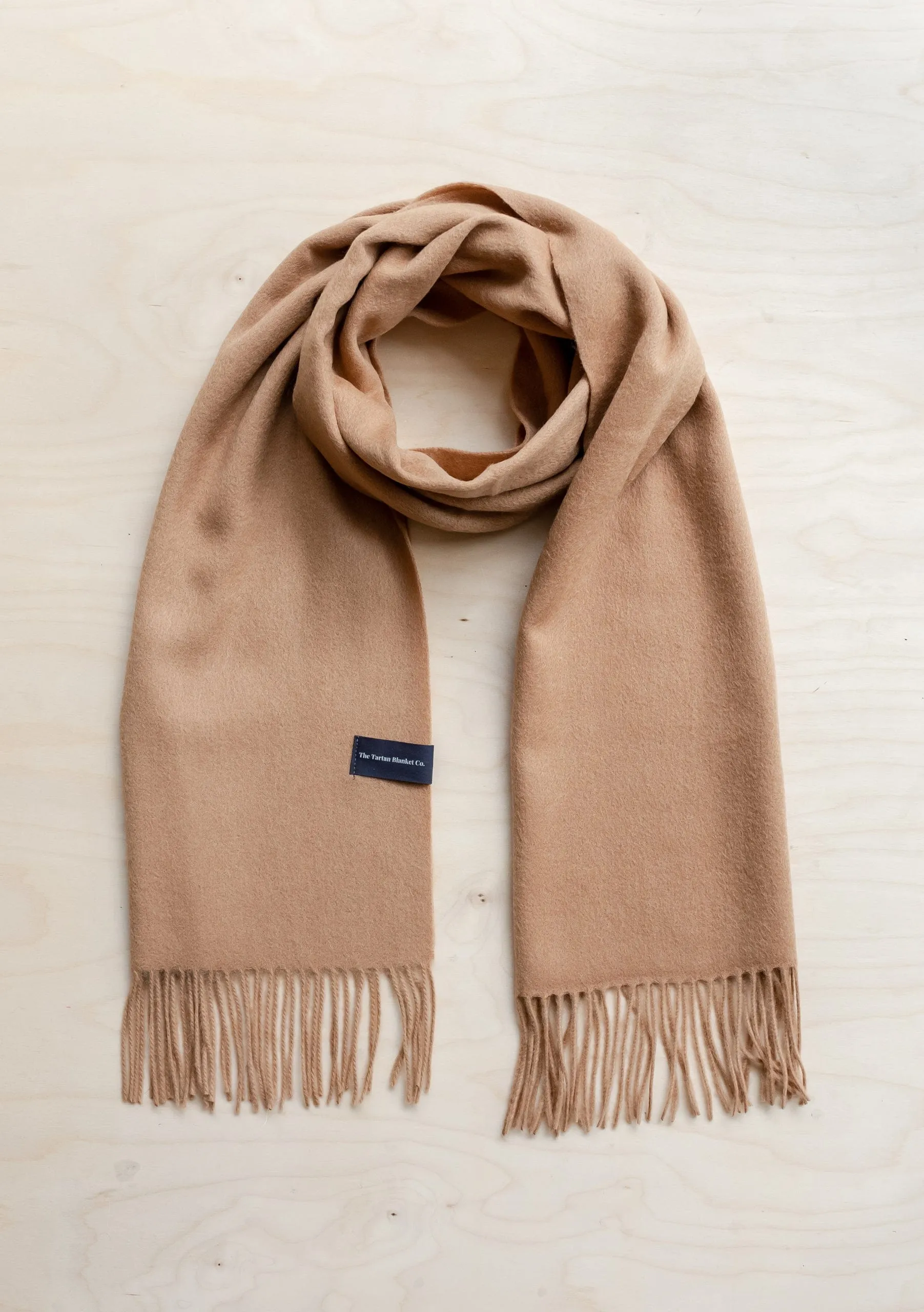 Lambswool Oversized Scarf in Camel