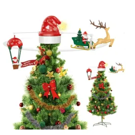 Light Up Musical Flying Santa Tree Topper