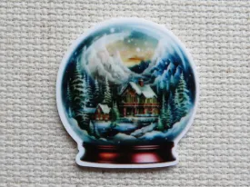 Mountain Home in a Snow Globe Needle Minder, Cover Minder, Magnet