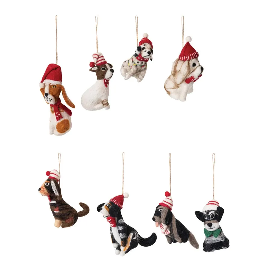 Retro Christmas Dogs Ornaments