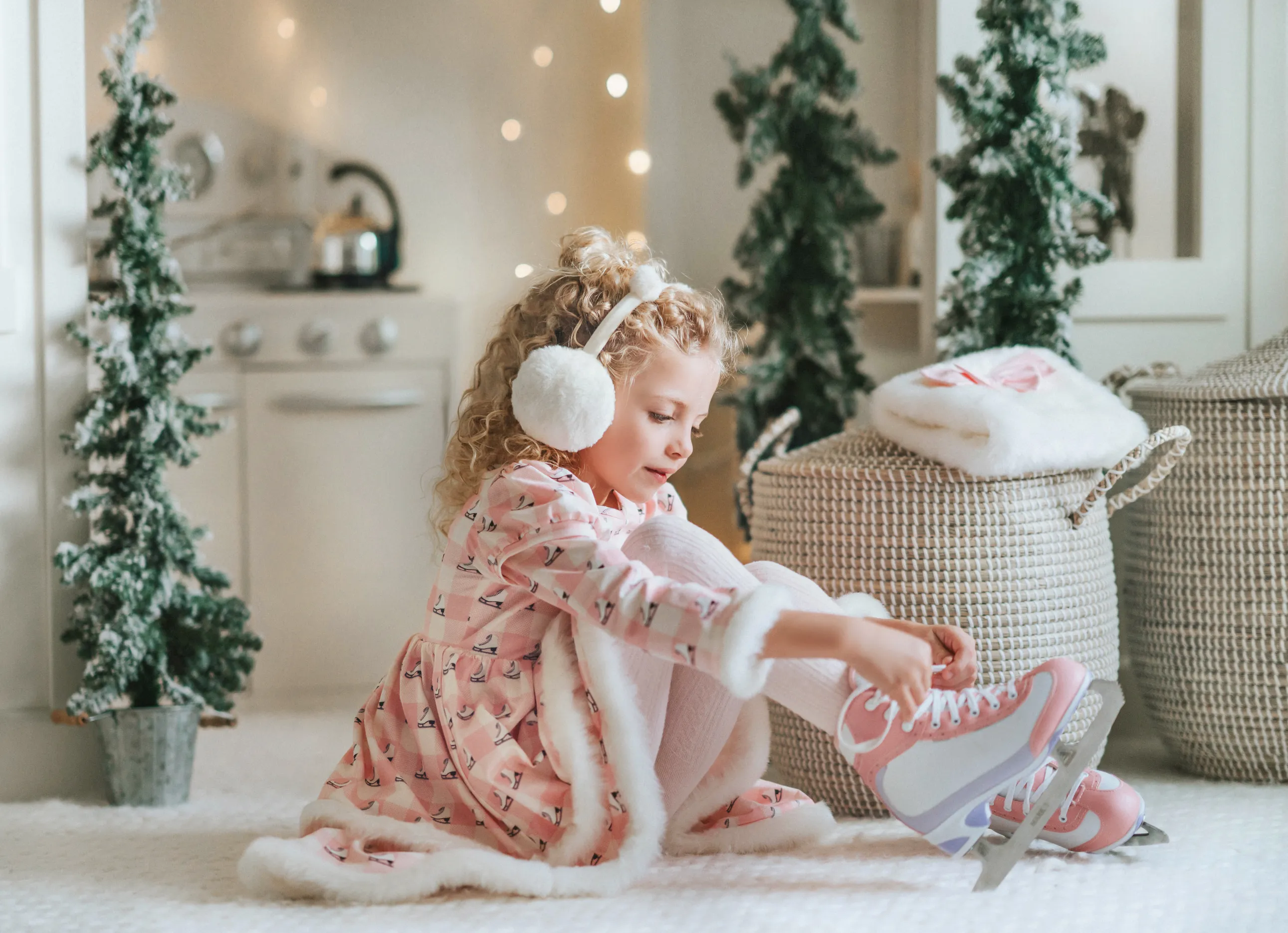 Silver Skates Twirl Dress and Hand Muff