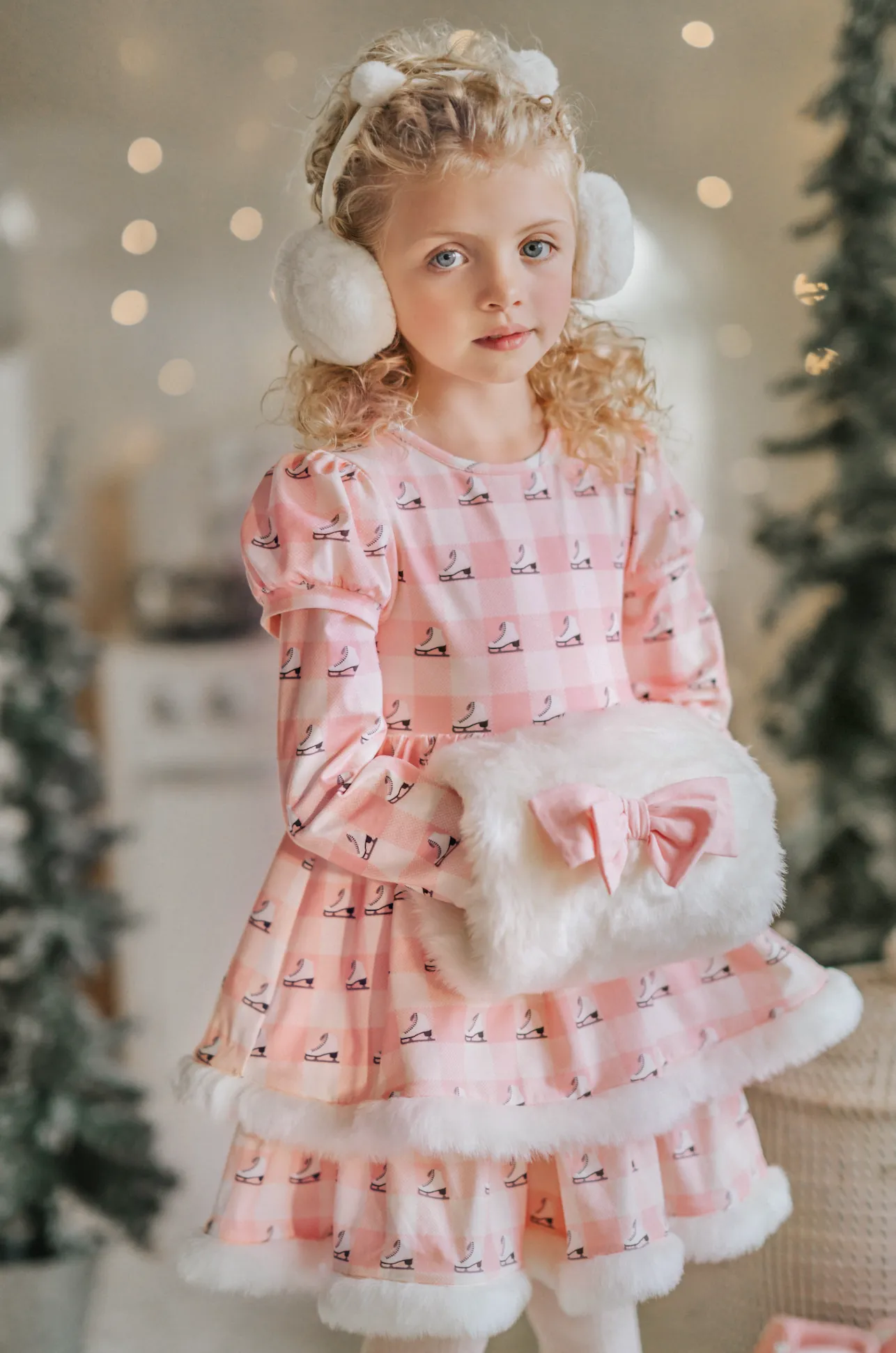 Silver Skates Twirl Dress and Hand Muff