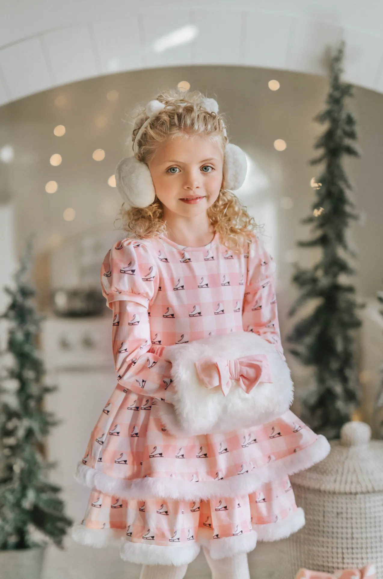 Silver Skates Twirl Dress and Hand Muff