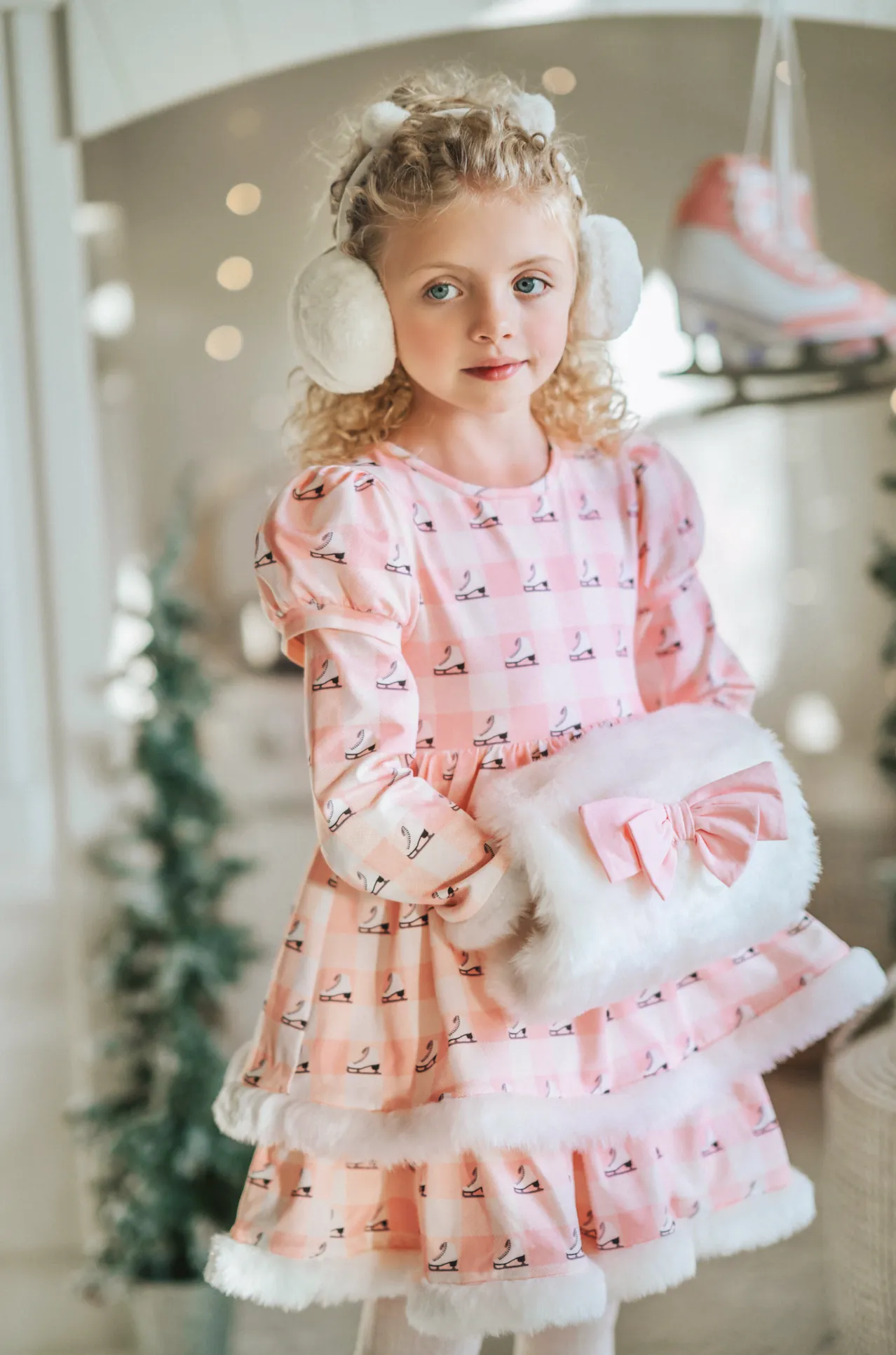 Silver Skates Twirl Dress and Hand Muff