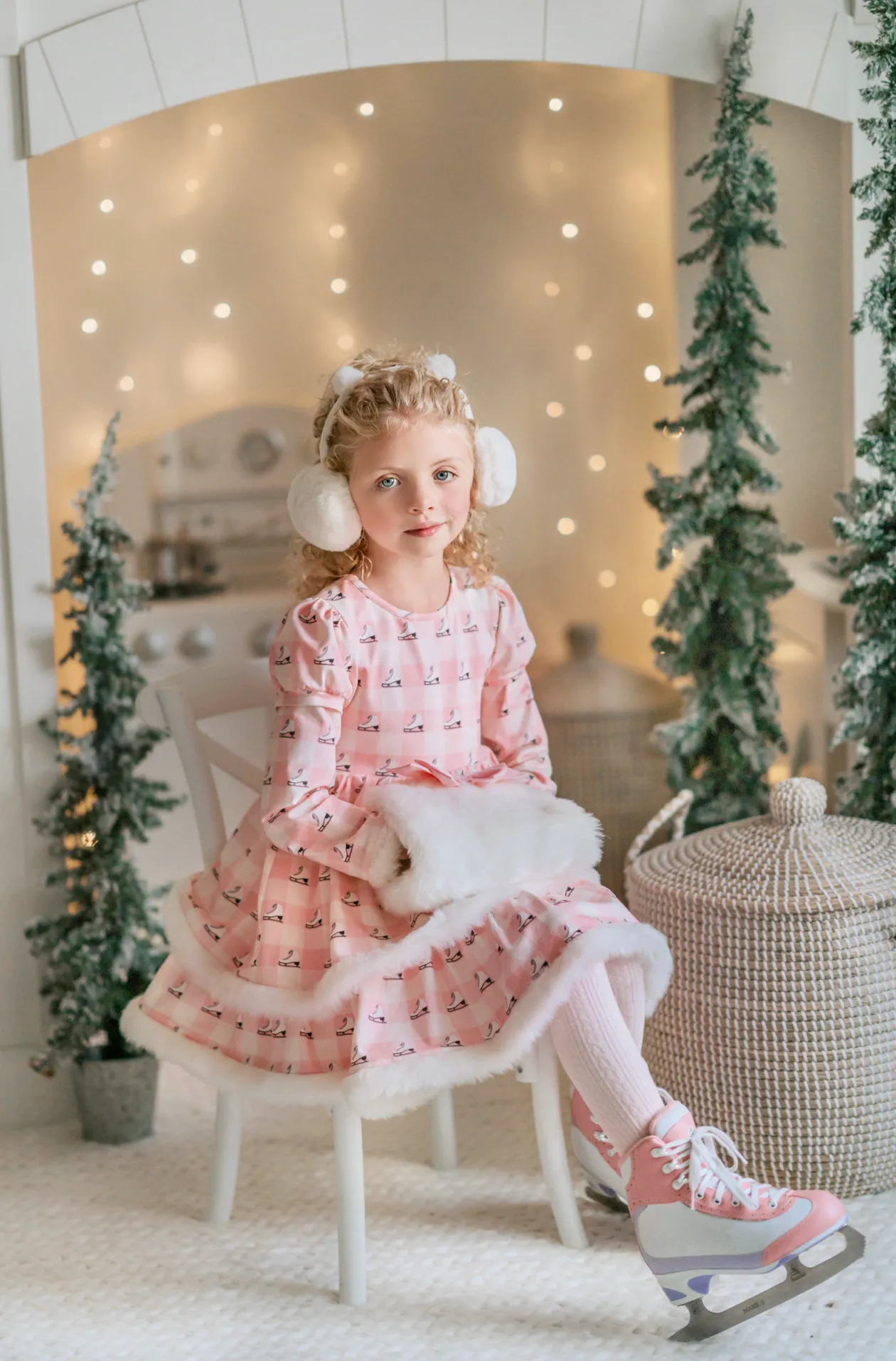 Silver Skates Twirl Dress and Hand Muff