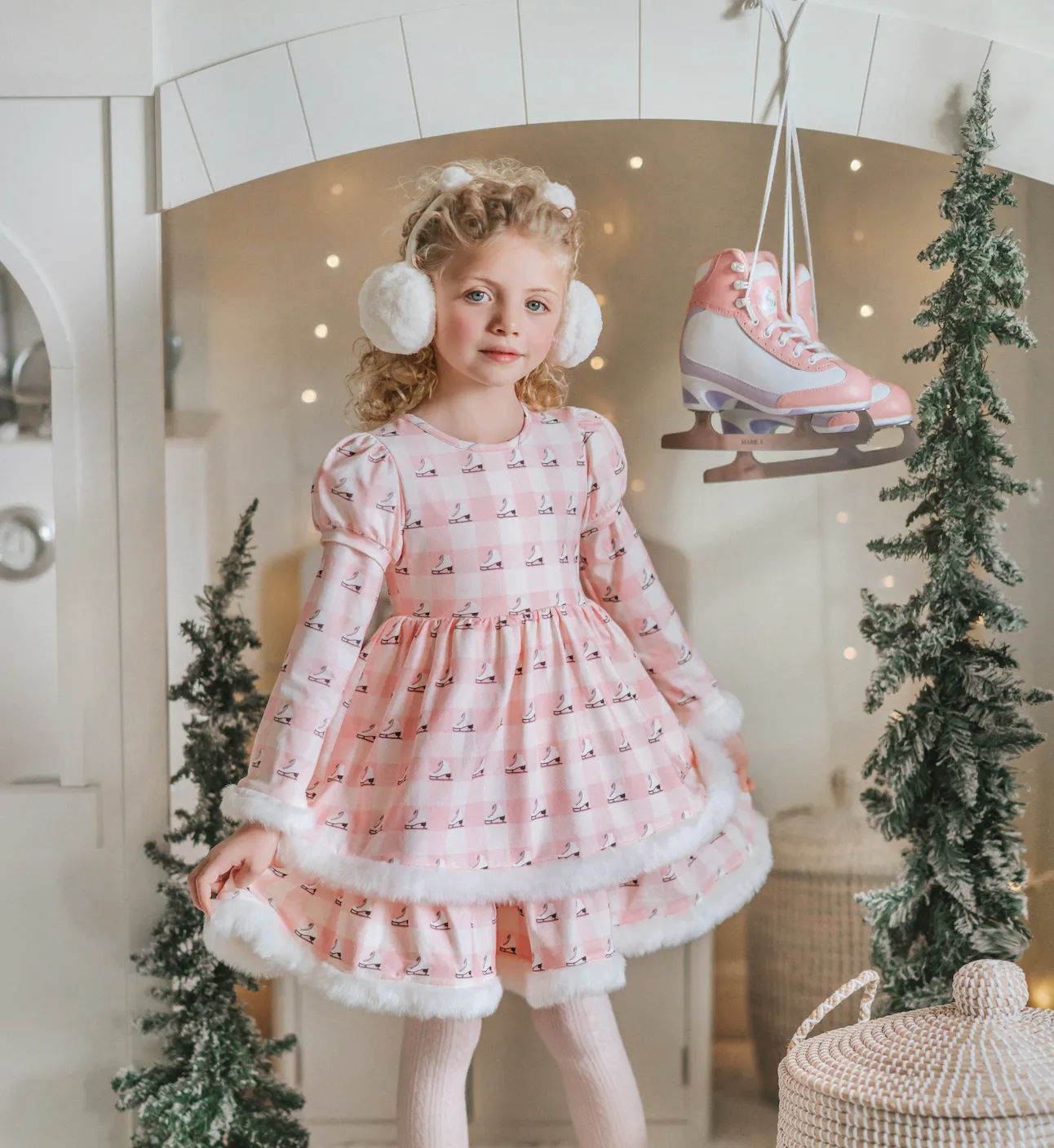 Silver Skates Twirl Dress and Hand Muff