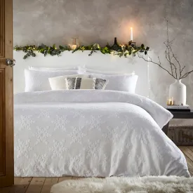 Snowflake Duvet Cover Set White