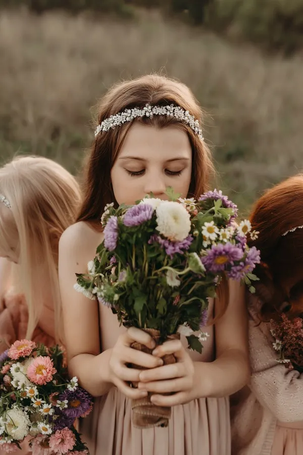 Victoria Flower Girl Pearl Headpiece